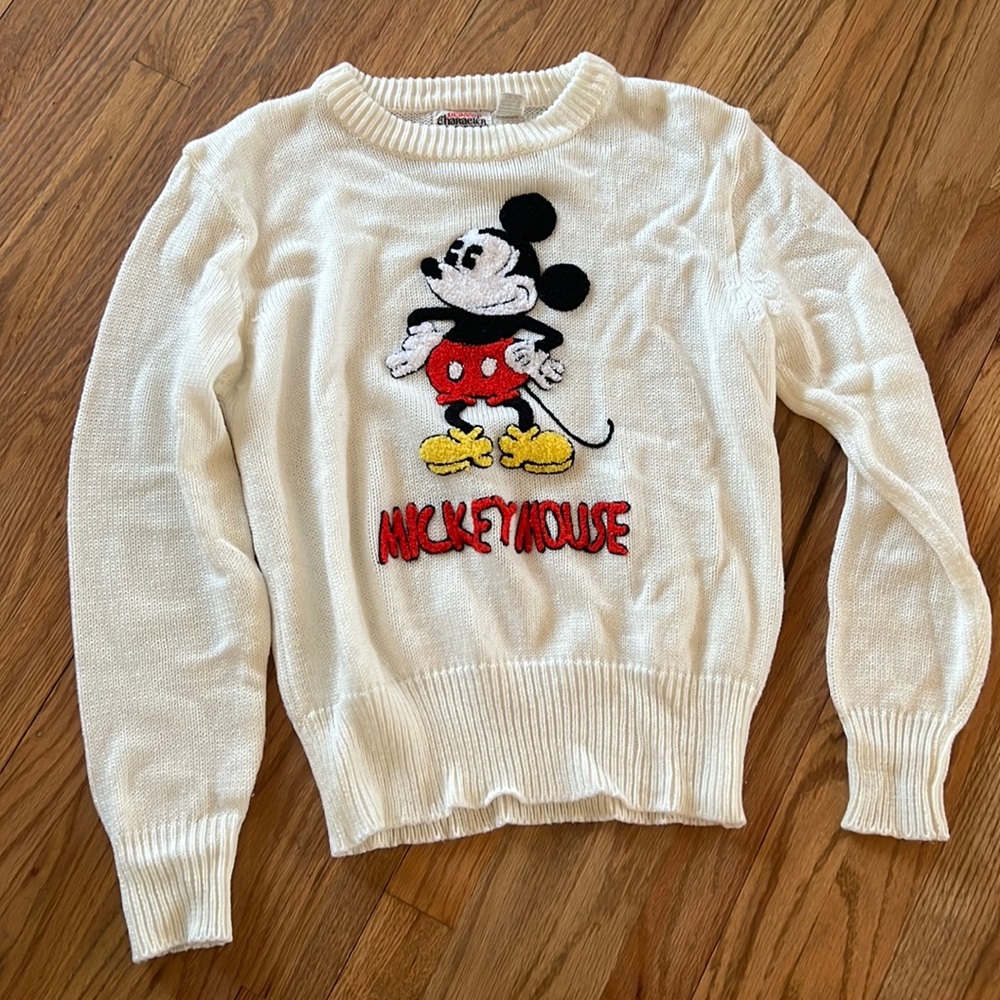 Vintage Mickey Mouse Disney Cream sweater size small